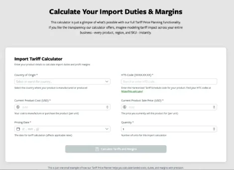 Tariff Price Planner