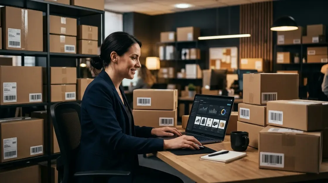 Amazon Seller analysiert Marketplace-Änderungen auf einem Laptop mit Analyse-Dashboard