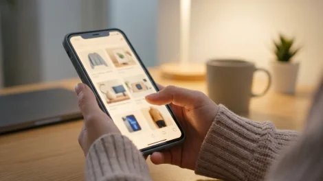 Amazon Wunschliste Datenschutz – Smartphone mit Wunschliste und Datenschutz-Symbol