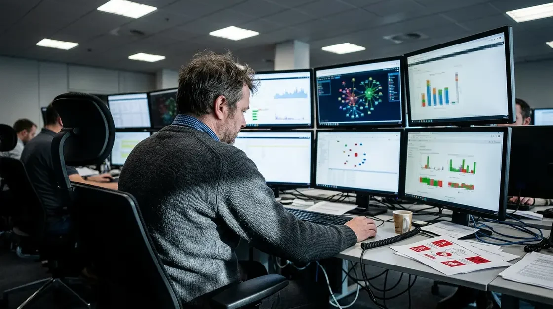 CERT-EU, kritische Infrastruktur – CERT-EU Analyst überwacht Netzwerkverkehr nach Supply-Chain-Angriff auf EU-Behörden