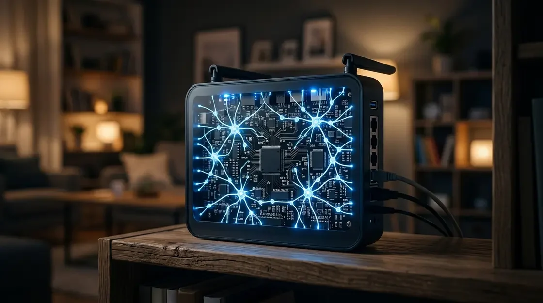Edge AI Smart Home Router mit lokaler KI-Verarbeitung und Datenschutz