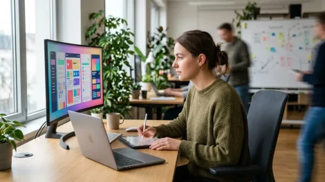 Figma KI-Design-Workflow mit KI-Agenten am Arbeitsplatz