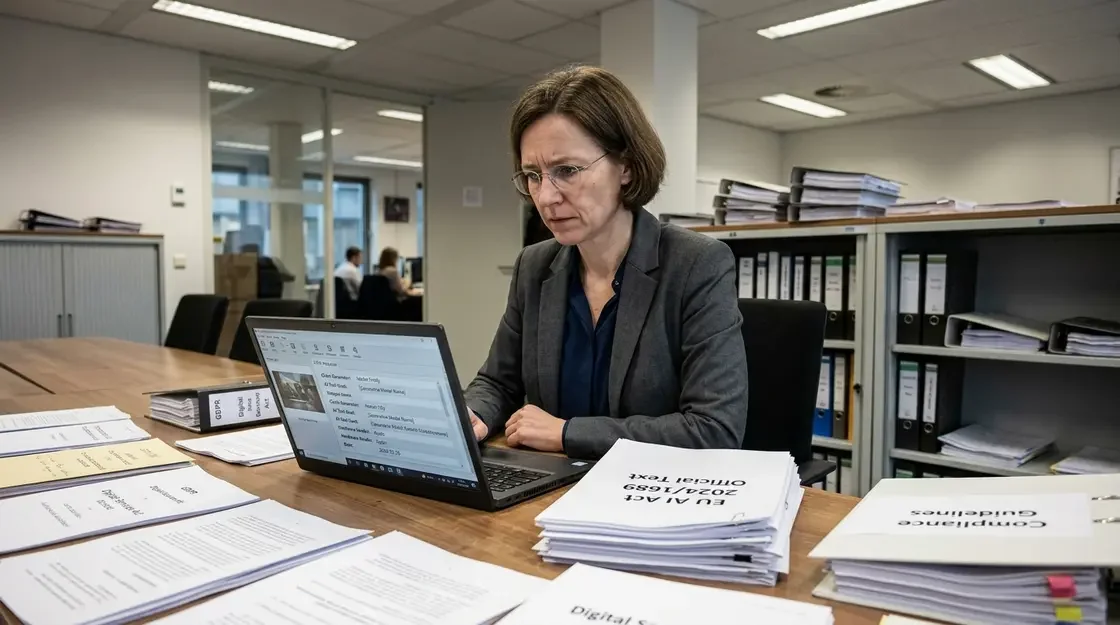 KI-Watermarking: Pflichten für Foundation-Model-Anbieter nach Artikel 50 AI Act KI-Watermarking, Kennzeichnungspflicht – KI-Watermarking Compliance: EU AI Act Dokumente und C2PA-Metadaten auf Bildschirm