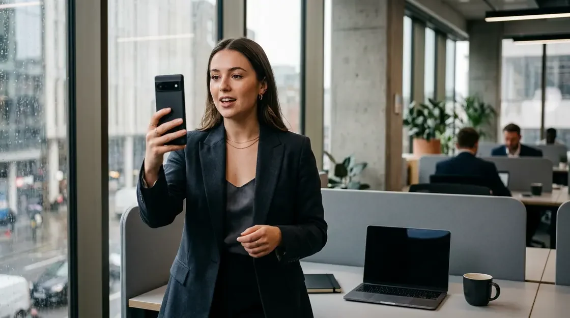 LinkedIn Creator nimmt vertikales Video für LinkedIn Video auf dem Smartphone auf
