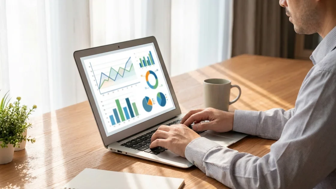 Robo Advisor Anlage – Person analysiert Portfolio auf Laptop