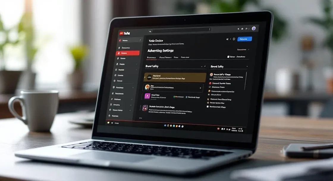 Werbung auf rechten YouTube-Kanälen vermeiden – Laptop mit YouTube und Werbe-Dashboard